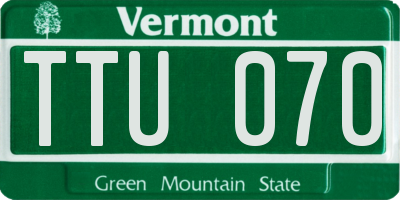 VT license plate TTU070