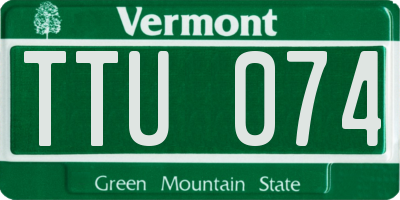 VT license plate TTU074