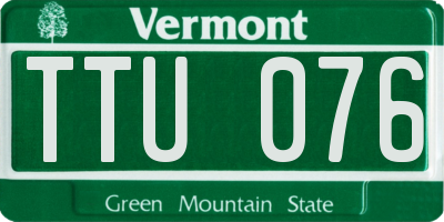 VT license plate TTU076