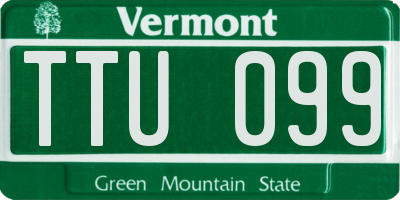 VT license plate TTU099