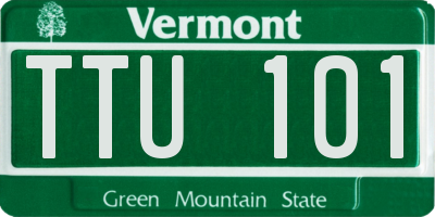 VT license plate TTU101