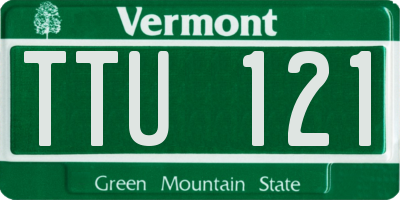 VT license plate TTU121