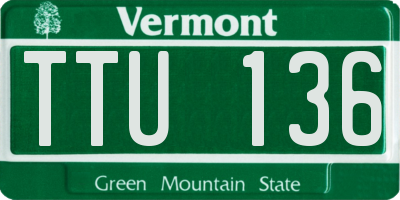 VT license plate TTU136