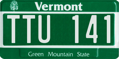 VT license plate TTU141