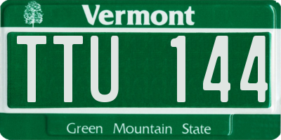 VT license plate TTU144