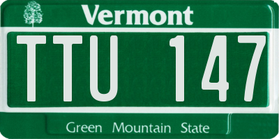 VT license plate TTU147