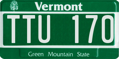 VT license plate TTU170