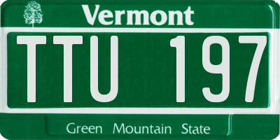 VT license plate TTU197