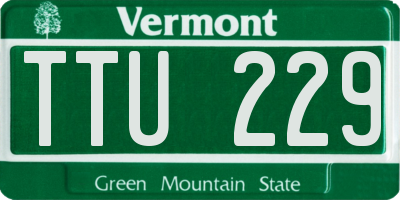 VT license plate TTU229