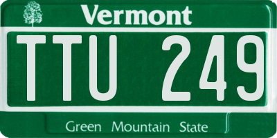 VT license plate TTU249