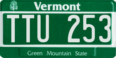 VT license plate TTU253