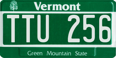VT license plate TTU256
