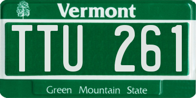 VT license plate TTU261