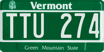 VT license plate TTU274