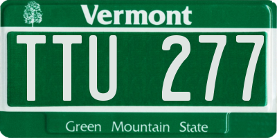 VT license plate TTU277