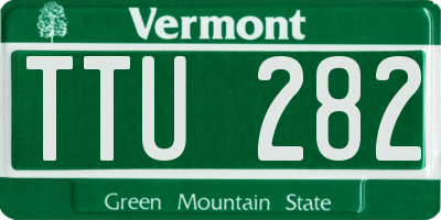 VT license plate TTU282
