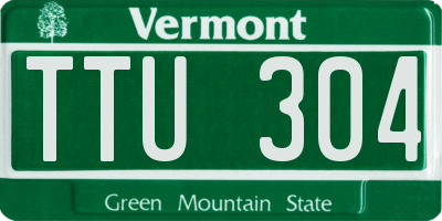 VT license plate TTU304