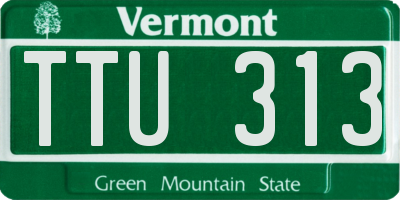 VT license plate TTU313