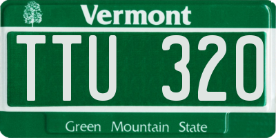 VT license plate TTU320