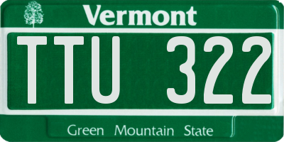 VT license plate TTU322