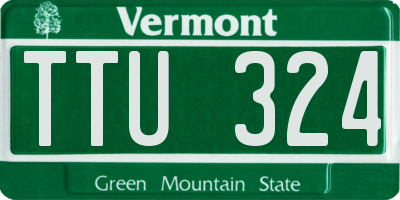 VT license plate TTU324