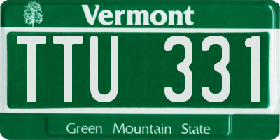 VT license plate TTU331