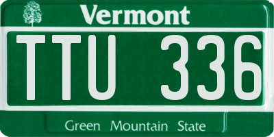 VT license plate TTU336