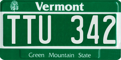 VT license plate TTU342
