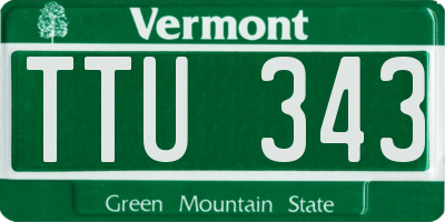 VT license plate TTU343