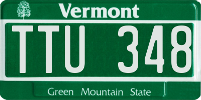VT license plate TTU348