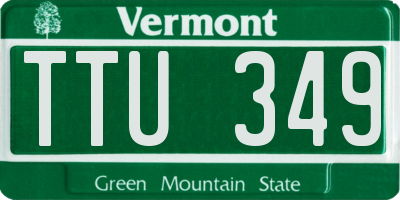 VT license plate TTU349