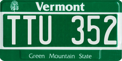 VT license plate TTU352