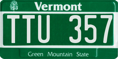 VT license plate TTU357