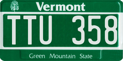 VT license plate TTU358