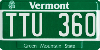 VT license plate TTU360