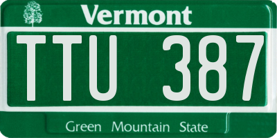 VT license plate TTU387