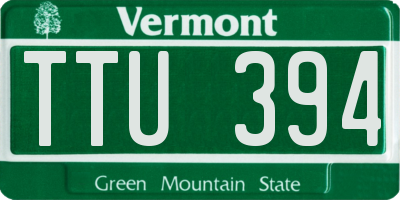 VT license plate TTU394
