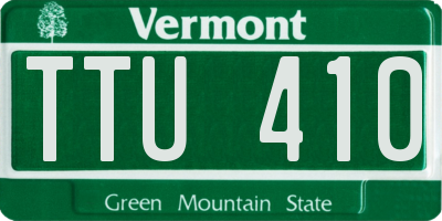 VT license plate TTU410