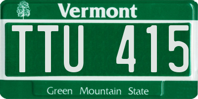 VT license plate TTU415