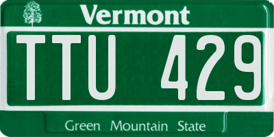 VT license plate TTU429
