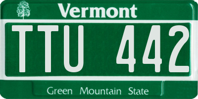 VT license plate TTU442