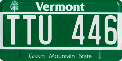 VT license plate TTU446
