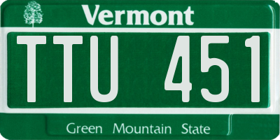 VT license plate TTU451
