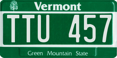 VT license plate TTU457