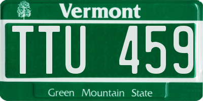 VT license plate TTU459