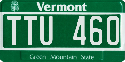 VT license plate TTU460