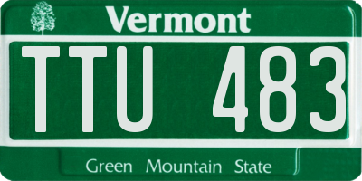 VT license plate TTU483