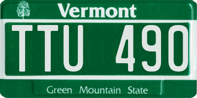 VT license plate TTU490