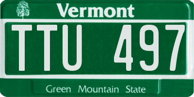 VT license plate TTU497