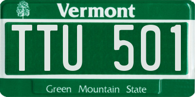 VT license plate TTU501